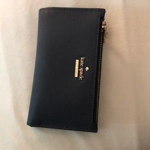 Kate Spade Sylvia navy blue bifold wallet